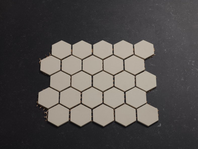 5 cm elfenbeinfarbenen hexagonal Mosaik
