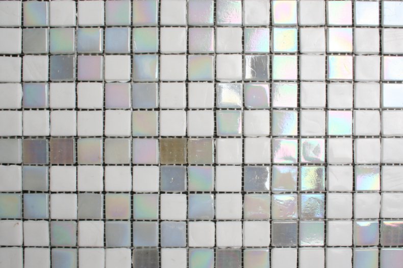 15 mm Glas Mosaik Fliesen-weiß