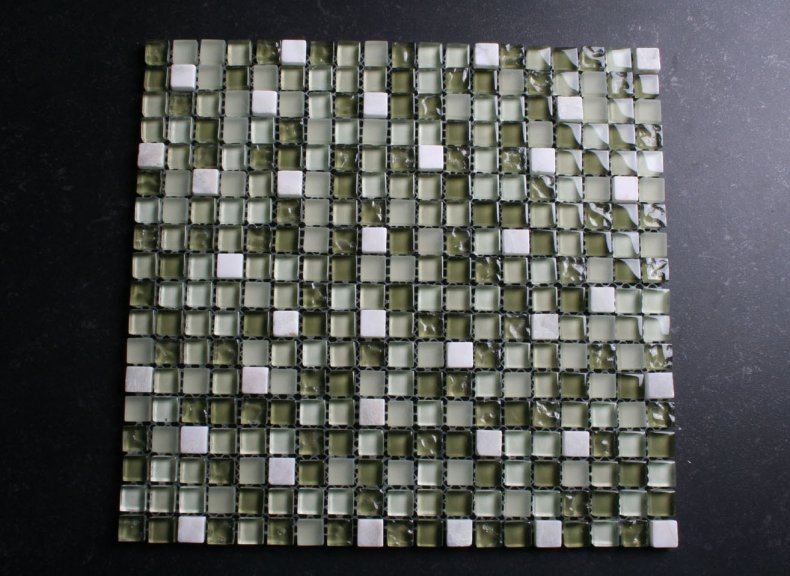 15 mm Silber Deko Glas glänzend Matt mozaiektegels
