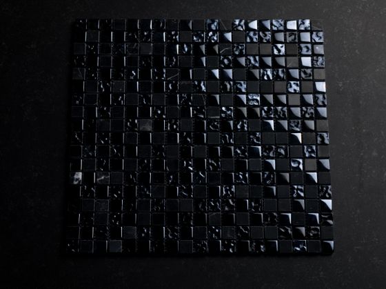 Schwarze Stein Mosaik mix 15 mm