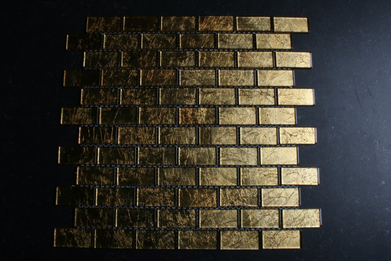 Gold 23 mm Glas Mosaikfliesen