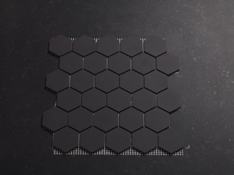 5 cm schwarz hexagonal Mosaik