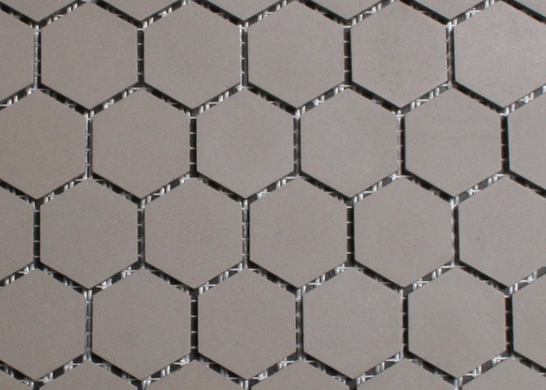 2,5 cm dunkel grau hexagonal Mosaik