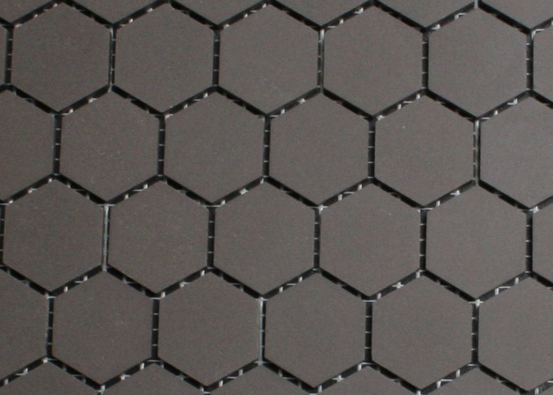 2,5 cm anthrazit hexagonal Mosaik