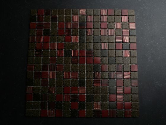 Mosaik rot gold braunmeliert