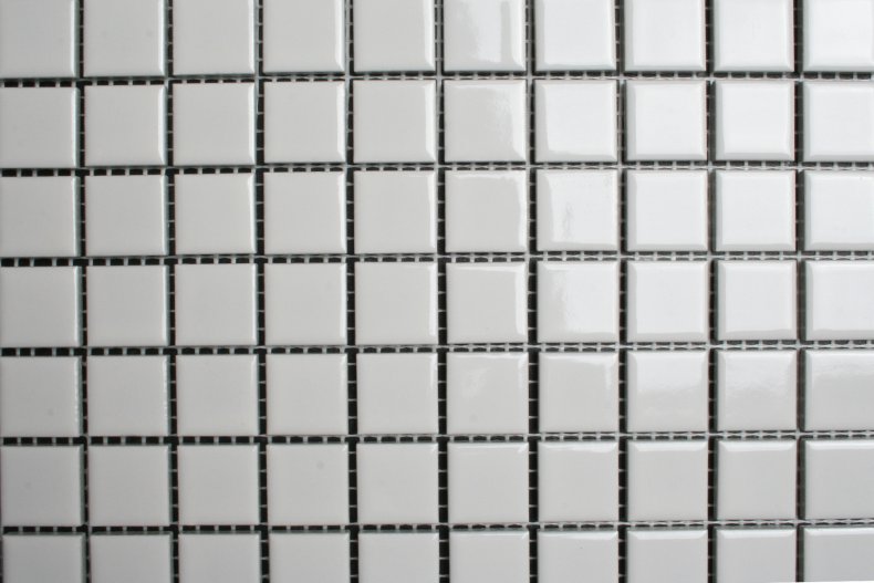 Mosaik Fliese 23x23mm-weiß glänzend