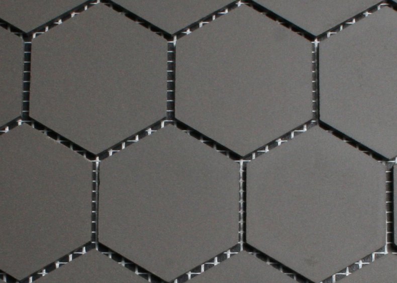 5 cm anthrazit hexagonal Mosaik