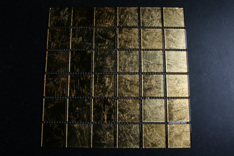 Gold 23 mm Glas Mosaikfliesen