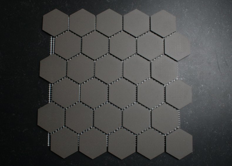 5 cm anthrazit hexagonal Mosaik