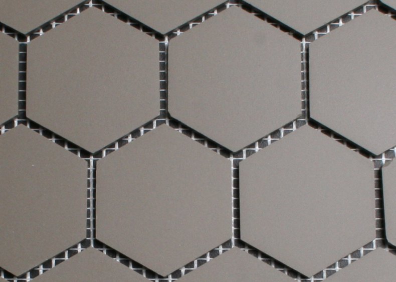 5 cm dunkel grau hexagonal Mosaik