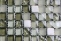 15 mm Silber Deko Glas glänzend Matt mozaiektegels