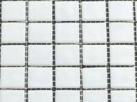 Glas-Mosaikfliesen weiß 2 x 2 cm