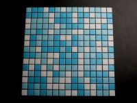 Mosaik Mix Gloss White blauen Fliesen